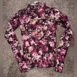 Free People Floral Printef Long Sleeve Layering Top